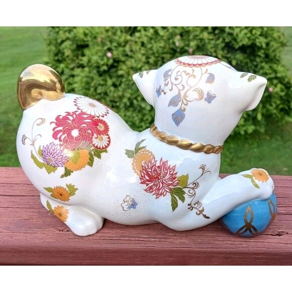 Vintage 1987 The Imperial Puppy Of Satsuma Hand Painted Porcelain Franklin Mint - Picture 4 of 6